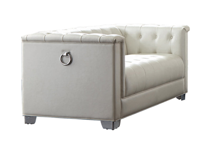 Chaviano 4-piece Upholstered Track Arm Sofa Set Pearl White