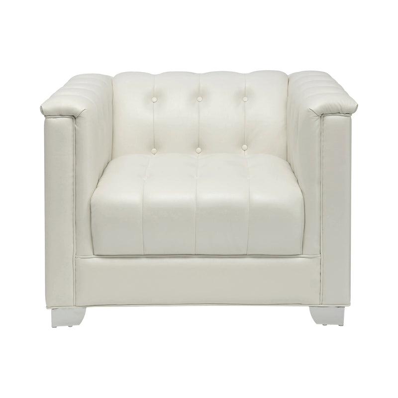 Chaviano 4-piece Upholstered Track Arm Sofa Set Pearl White