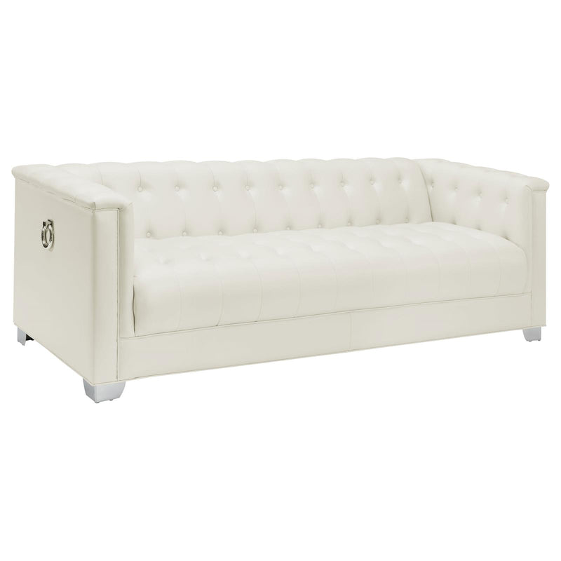 Chaviano 4-piece Upholstered Track Arm Sofa Set Pearl White