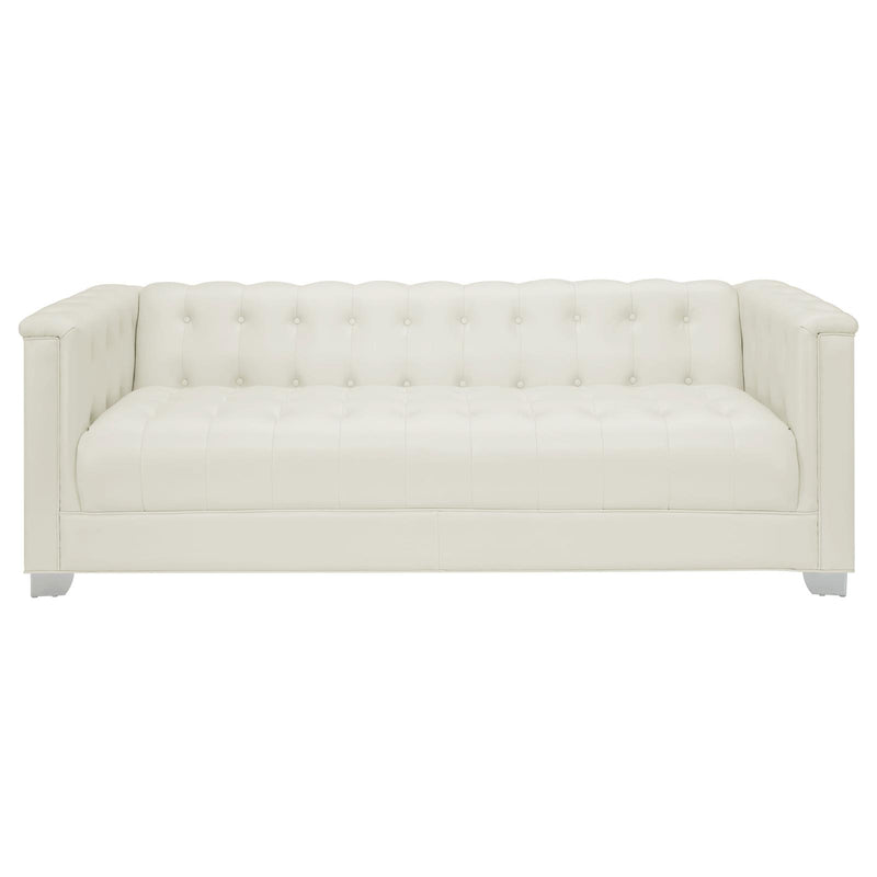 Chaviano 4-piece Upholstered Track Arm Sofa Set Pearl White