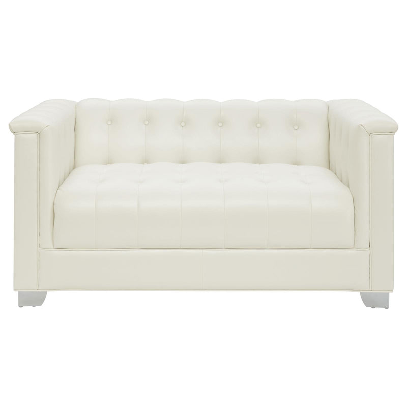 Chaviano 4-piece Upholstered Track Arm Sofa Set Pearl White