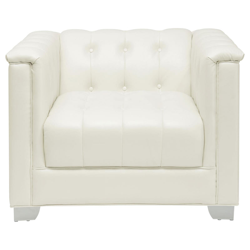 Chaviano 4-piece Upholstered Track Arm Sofa Set Pearl White