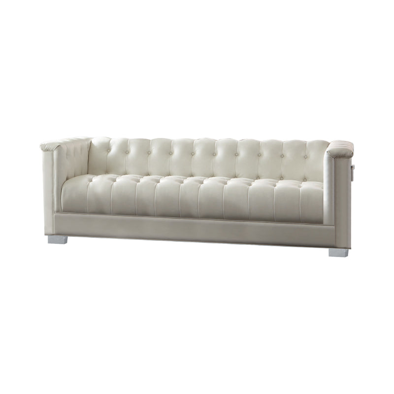 Chaviano 4-piece Upholstered Track Arm Sofa Set Pearl White