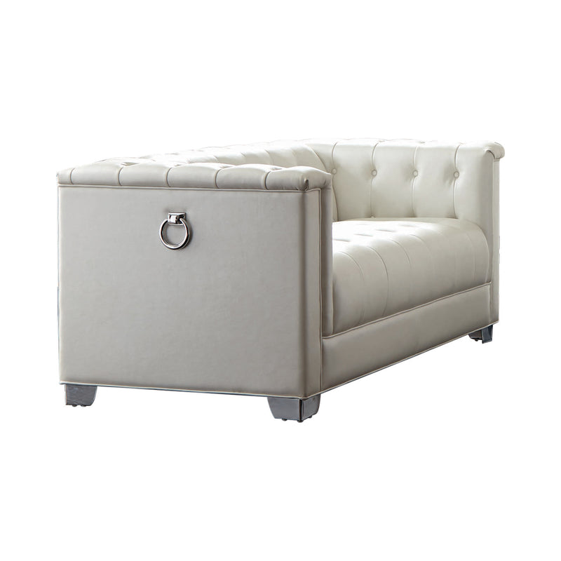 Chaviano Tufted Upholstered Loveseat Pearl White