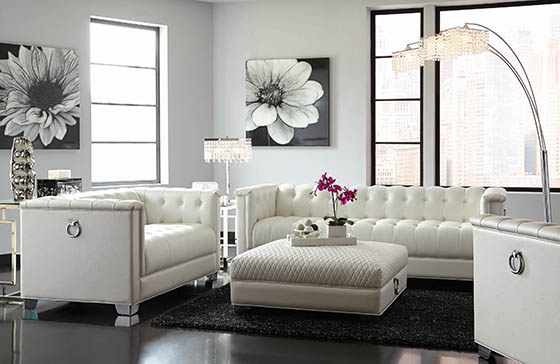 Chaviano Tufted Upholstered Chair Pearl White