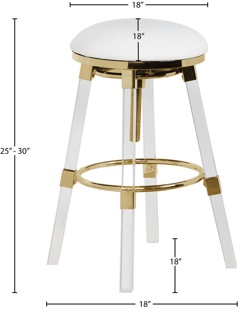 Venus White Faux Leather Adjustable Bar | Counter Stool