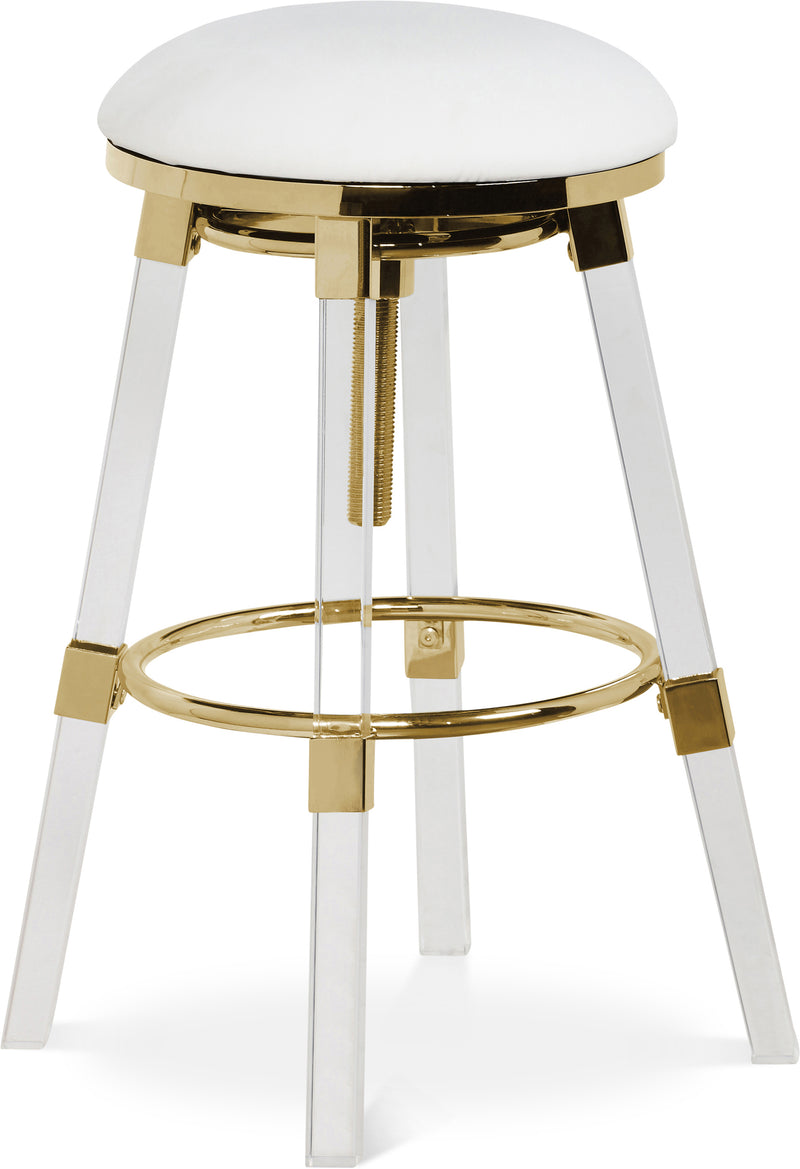 Venus White Faux Leather Adjustable Bar | Counter Stool