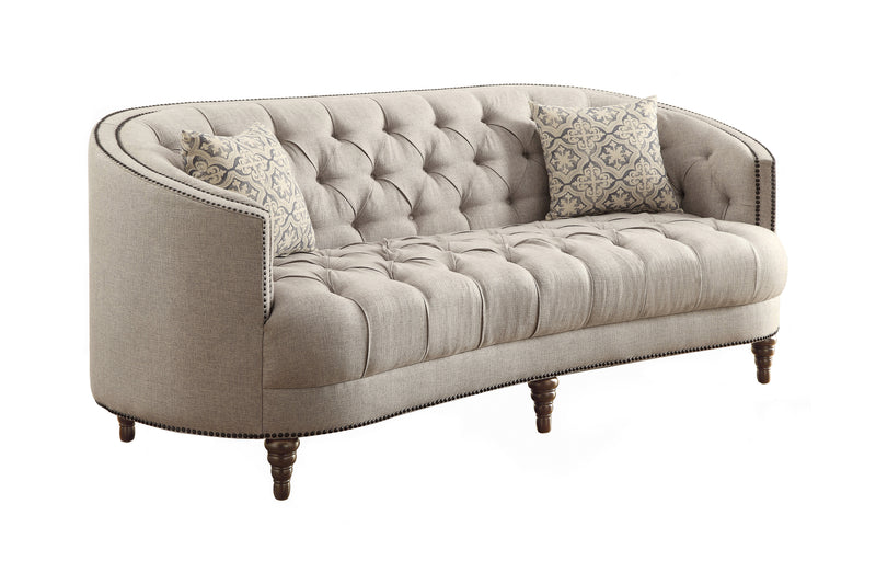 Avonlea Grey Velvet Upholstered Sloped Sofa Loveseat