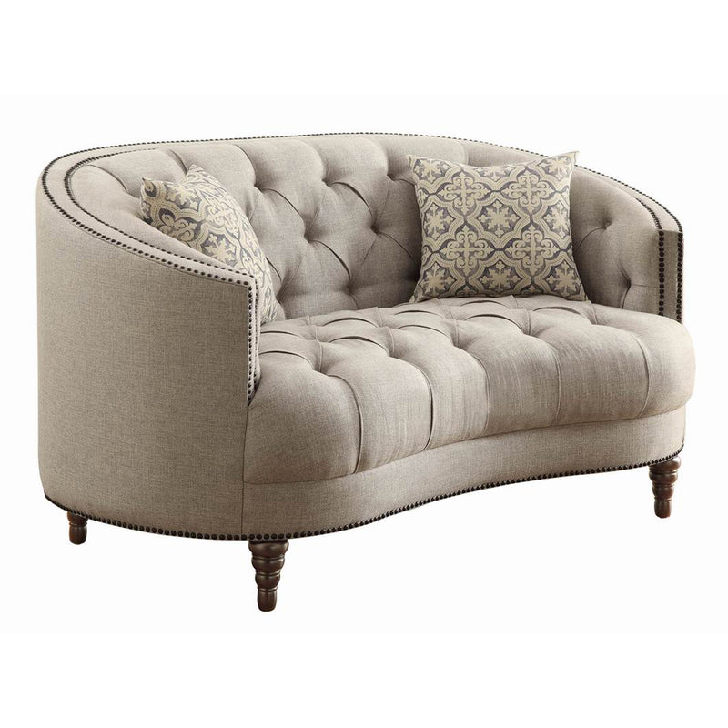 Avonlea Upholstered Tufted Living Room Set Grey