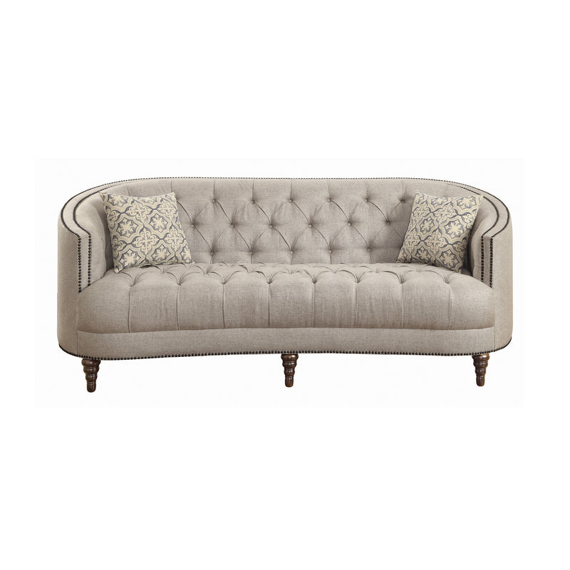 Avonlea Sloped Arm Upholstered Sofa Trim Grey