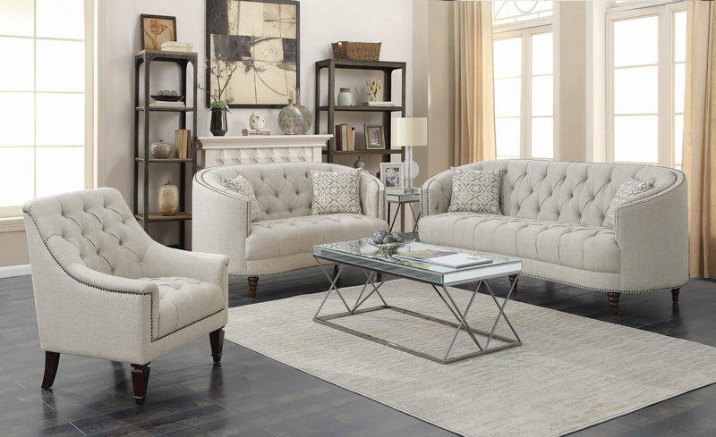 Avonlea Sloped Arm Tufted Sofa Grey