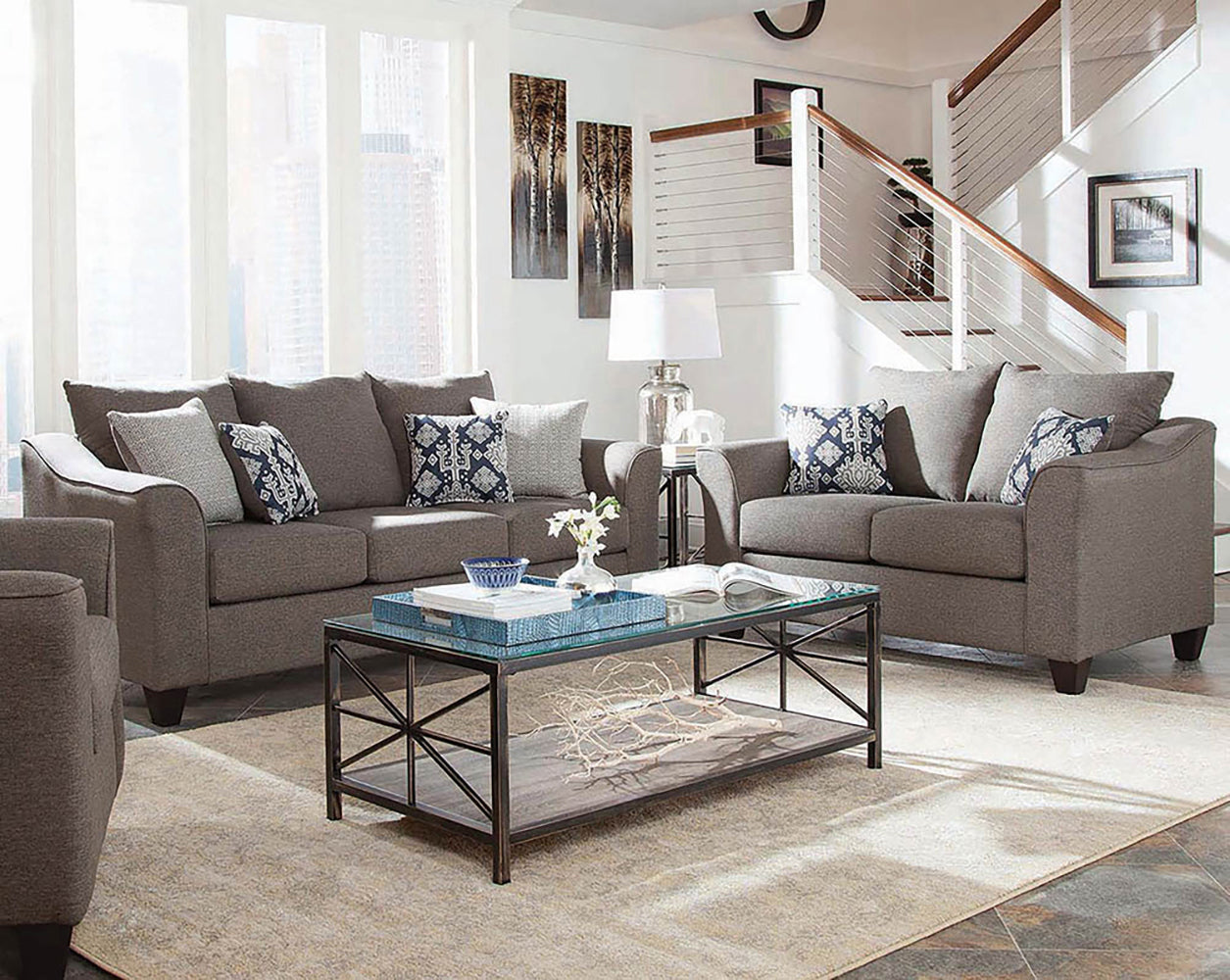 Salizar Upholstered Flared Arm Living Room Set Grey