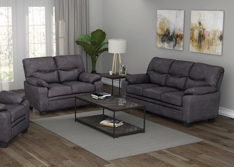 Meagan Pillow Top Arms Upholstered Sofa Charcoal