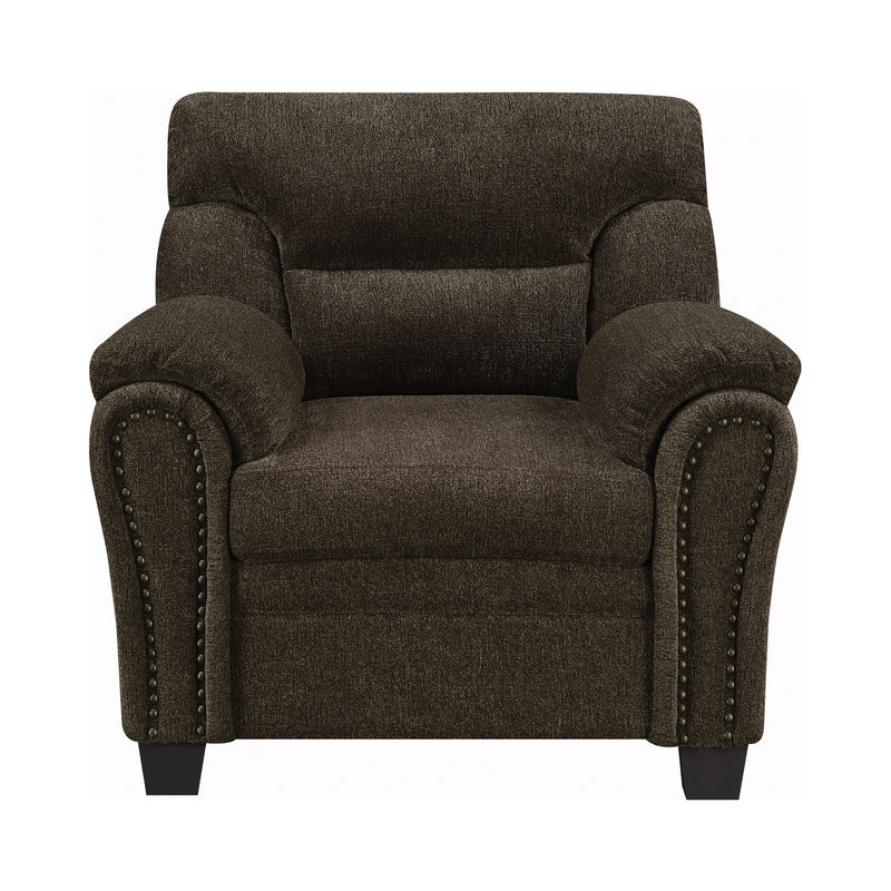 Clemintine Upholstered Chair With Nailhead Trim Brown