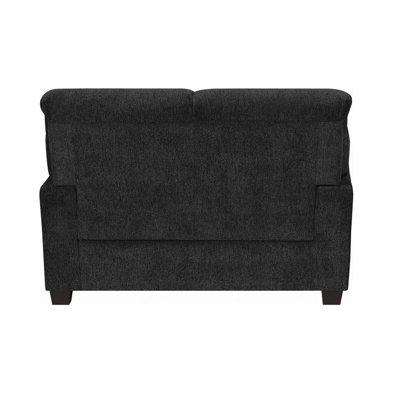 Clemintine Upholstered Loveseat With Nailhead Trim Graphite