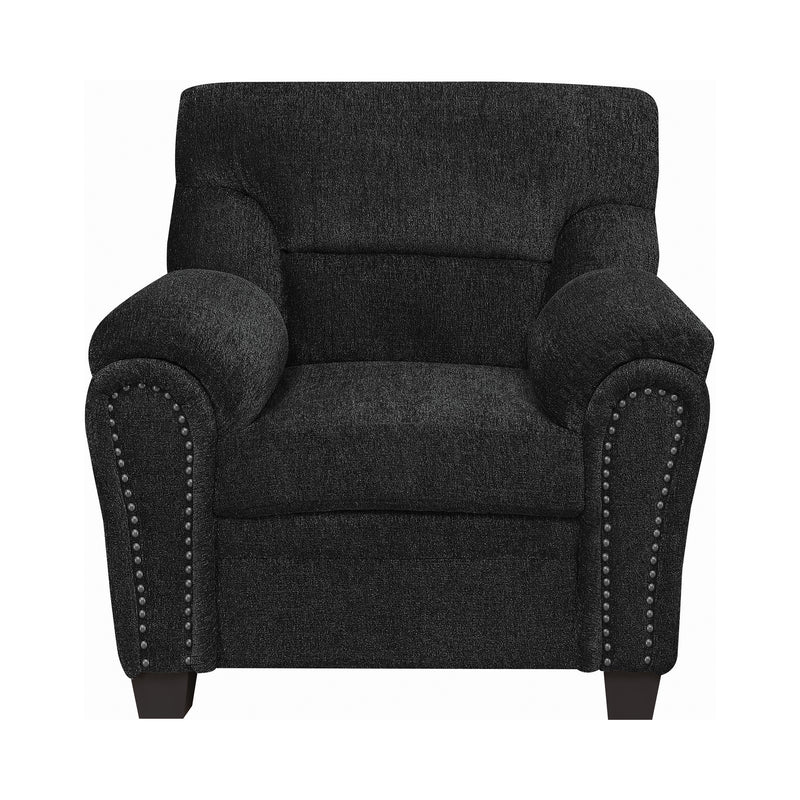 Clemintine Upholstered Chair With Nailhead Trim Brown