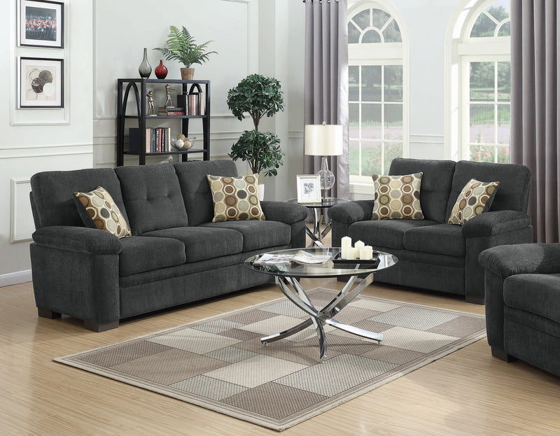 Fairbairn Upholstered Loveseat Charcoal