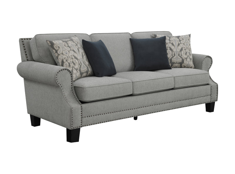 Sheldon Upholstered Loveseat With Rolled Arms Grey