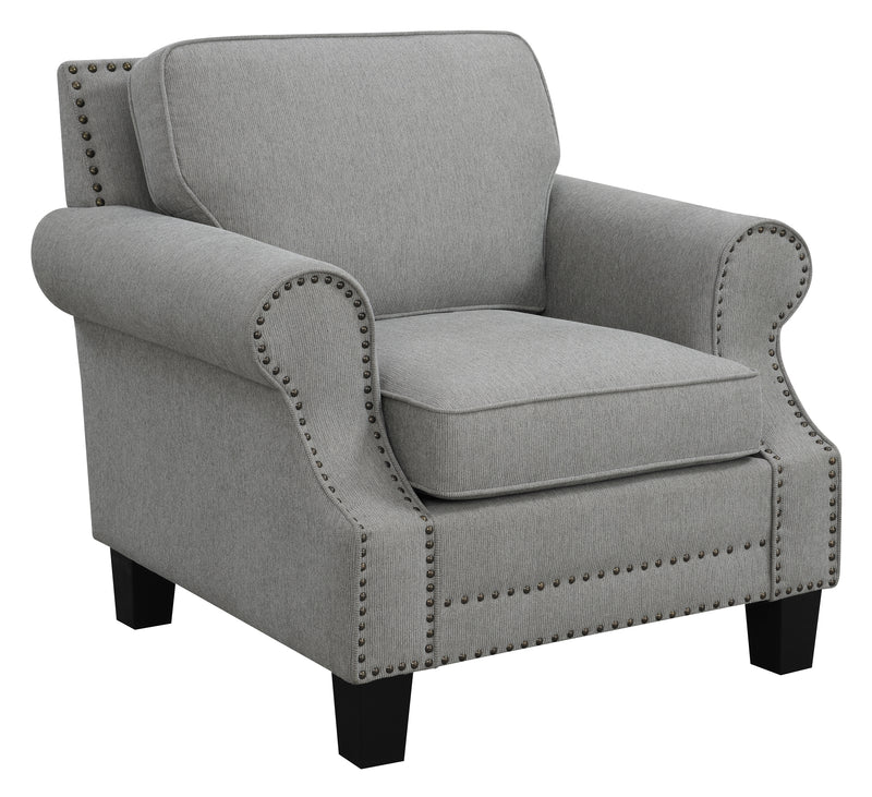 Sheldon Upholstered Sofa With Rolled Arms Grey