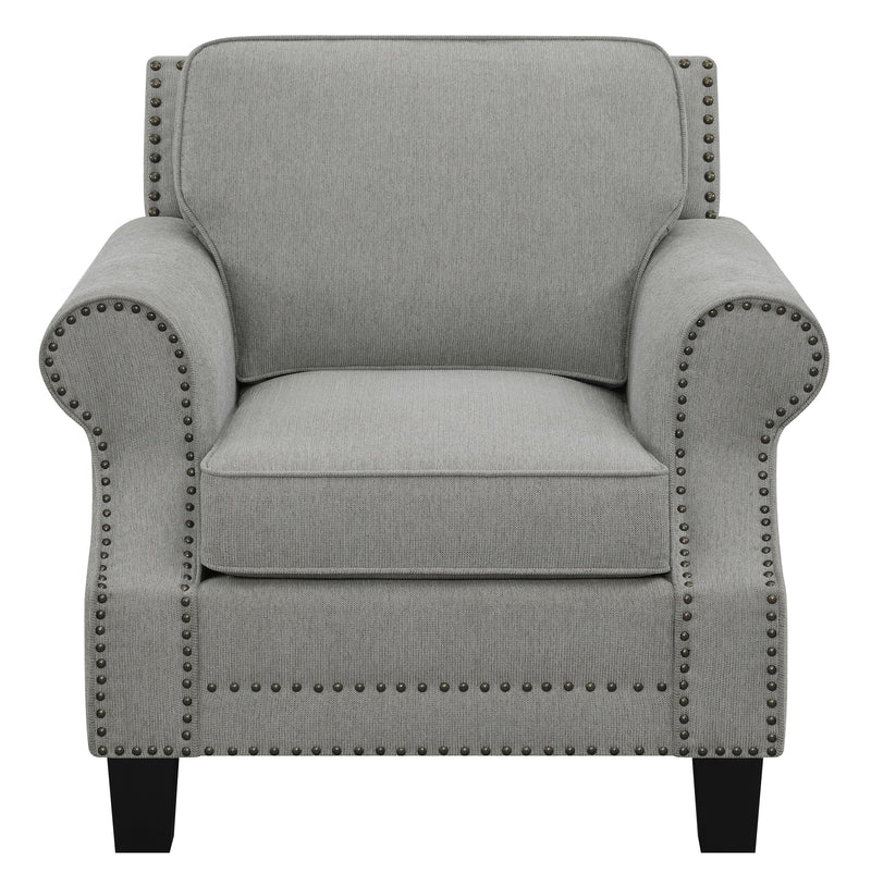 Sheldon Upholstered Chair With Rolled Arms Grey