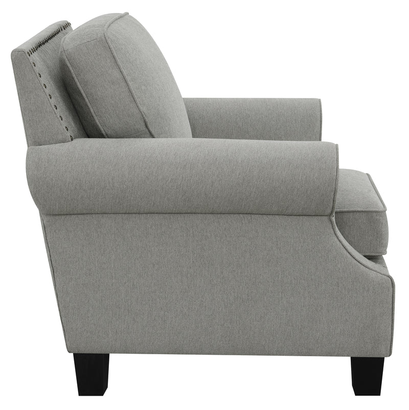 Sheldon Upholstered Chair With Rolled Arms Grey