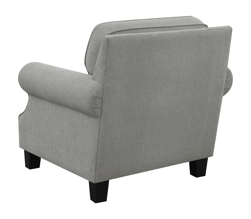 Sheldon Upholstered Chair With Rolled Arms Grey