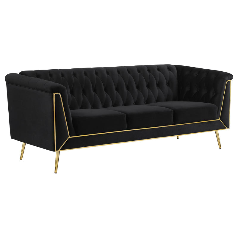 Holly Black Upholstered Sofa