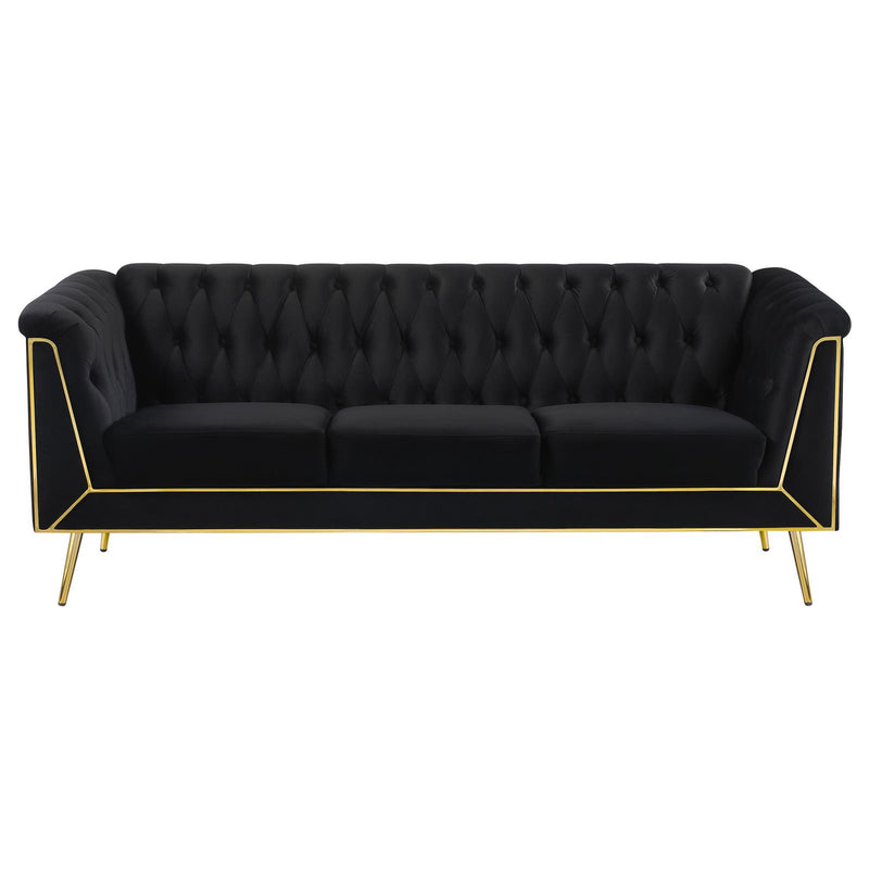 Holly Black Upholstered Sofa