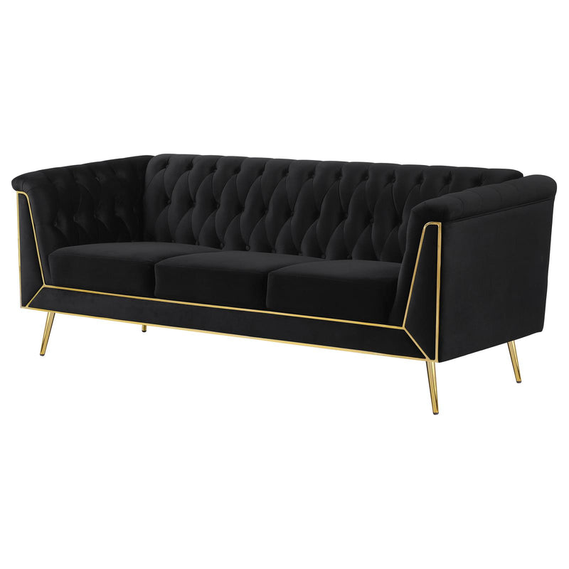 Holly Black Upholstered Sofa