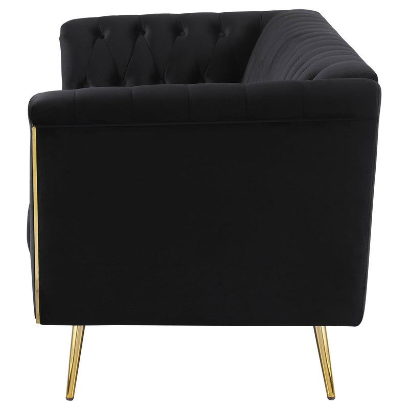 Holly Black Upholstered Sofa