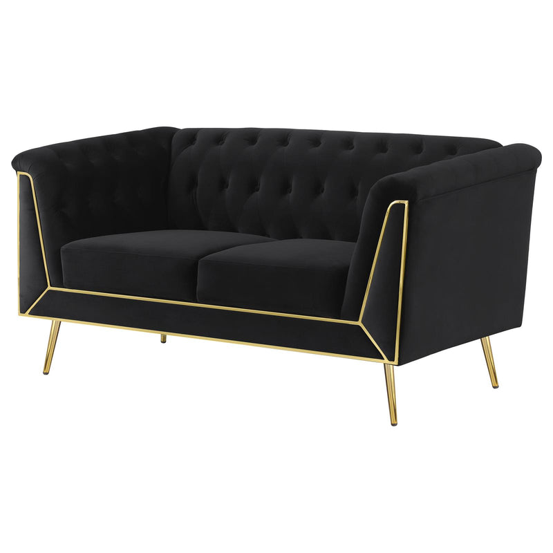 Holly Black Upholstered Loveseat