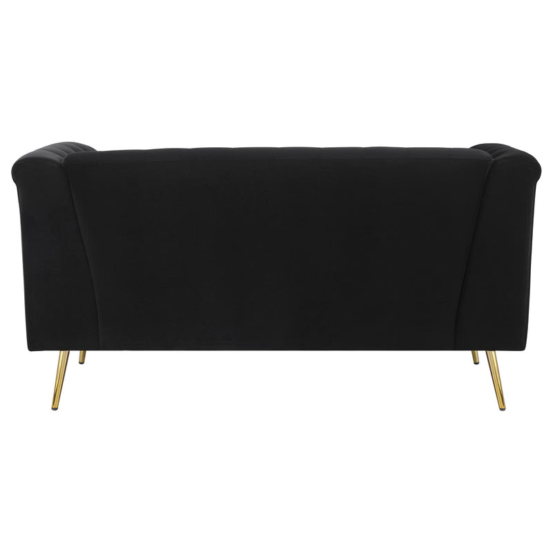 Holly Black Upholstered Loveseat