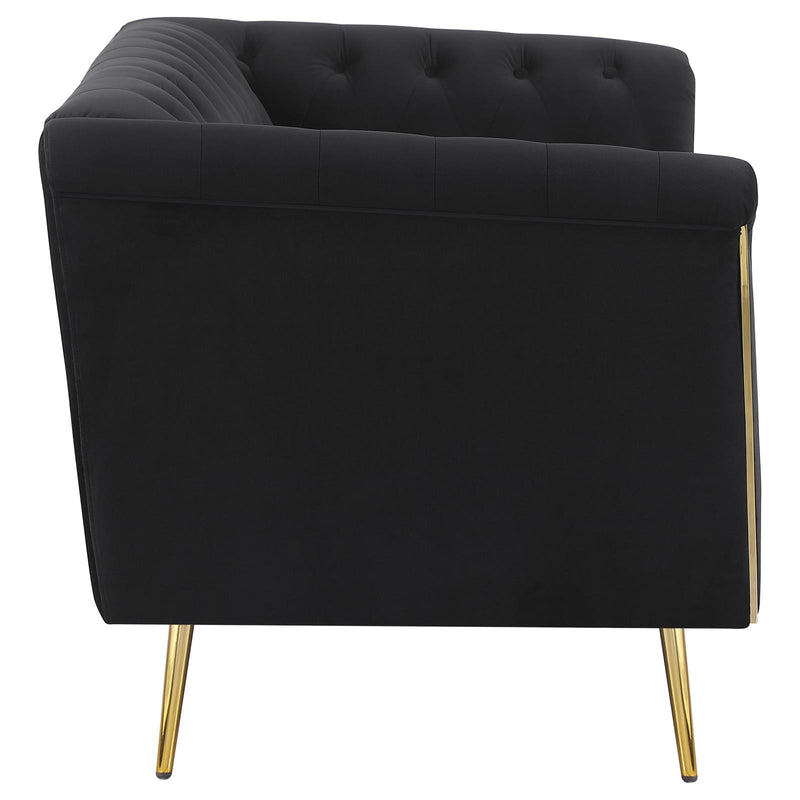 Holly Black Upholstered Loveseat