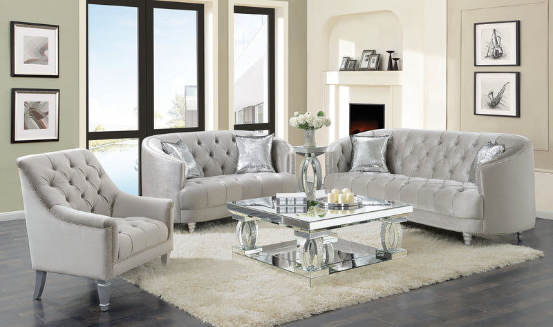 Avonlea Sloped Arm Tufted Chair Grey