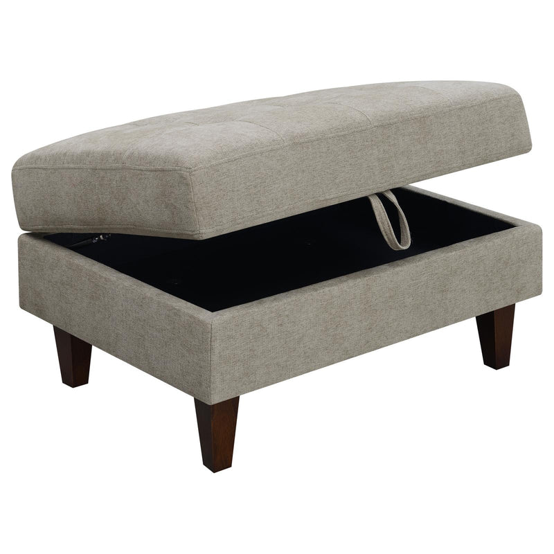 Barton Upholstered Tufted Ottoman Toast And Brown