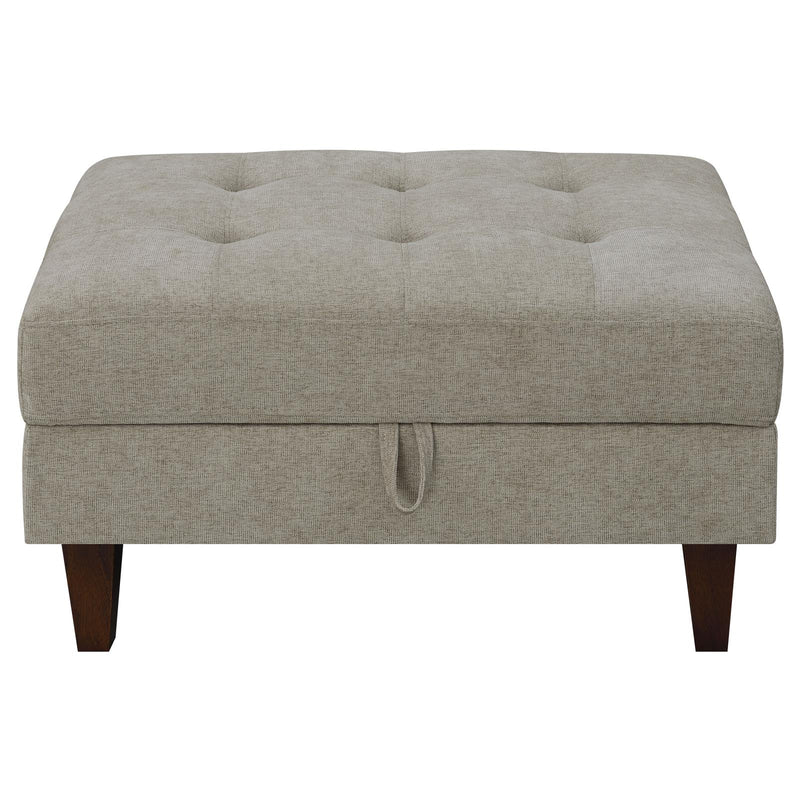 Barton Upholstered Tufted Ottoman Toast And Brown