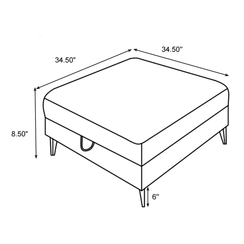 Clint Upholstered Ottoman With Tapered Legs Multi color