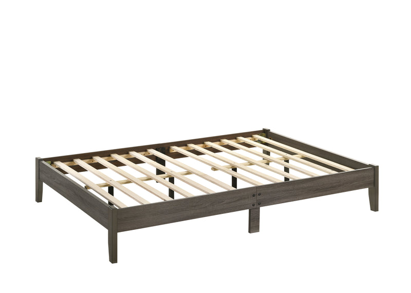 Skyler Gray Modern Sleek Contemporary Wood Queen Platform Bed