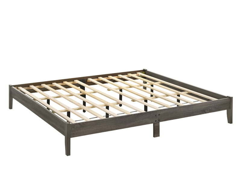 Skyler Gray Modern Sleek Contemporary Wood Queen Platform Bed