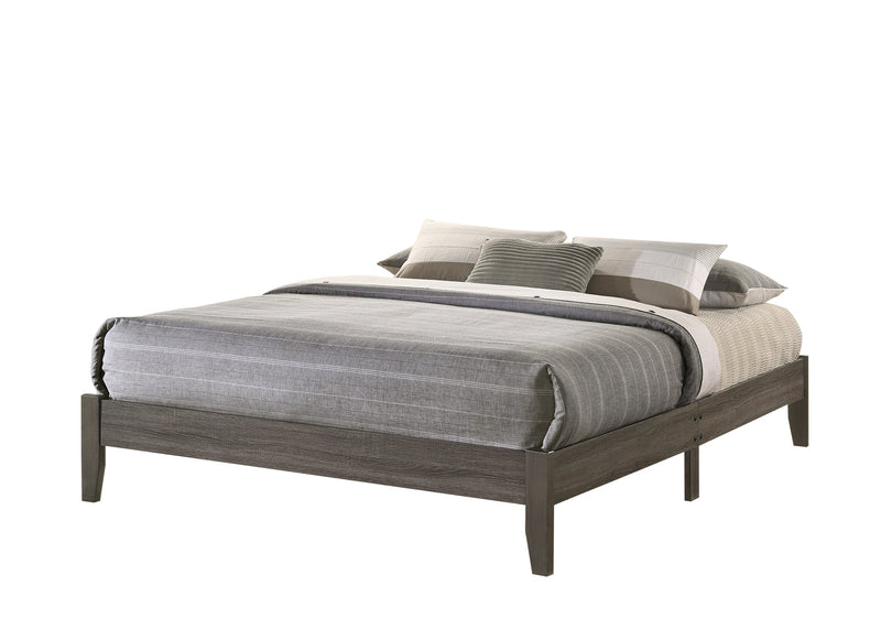 Skyler Gray Modern Sleek Contemporary Wood King Platform Bed