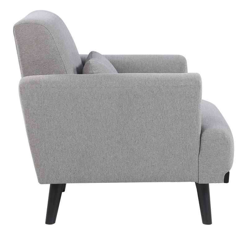 Blake Upholstered Chair With Track Arms Sharkskin And Dark Brown