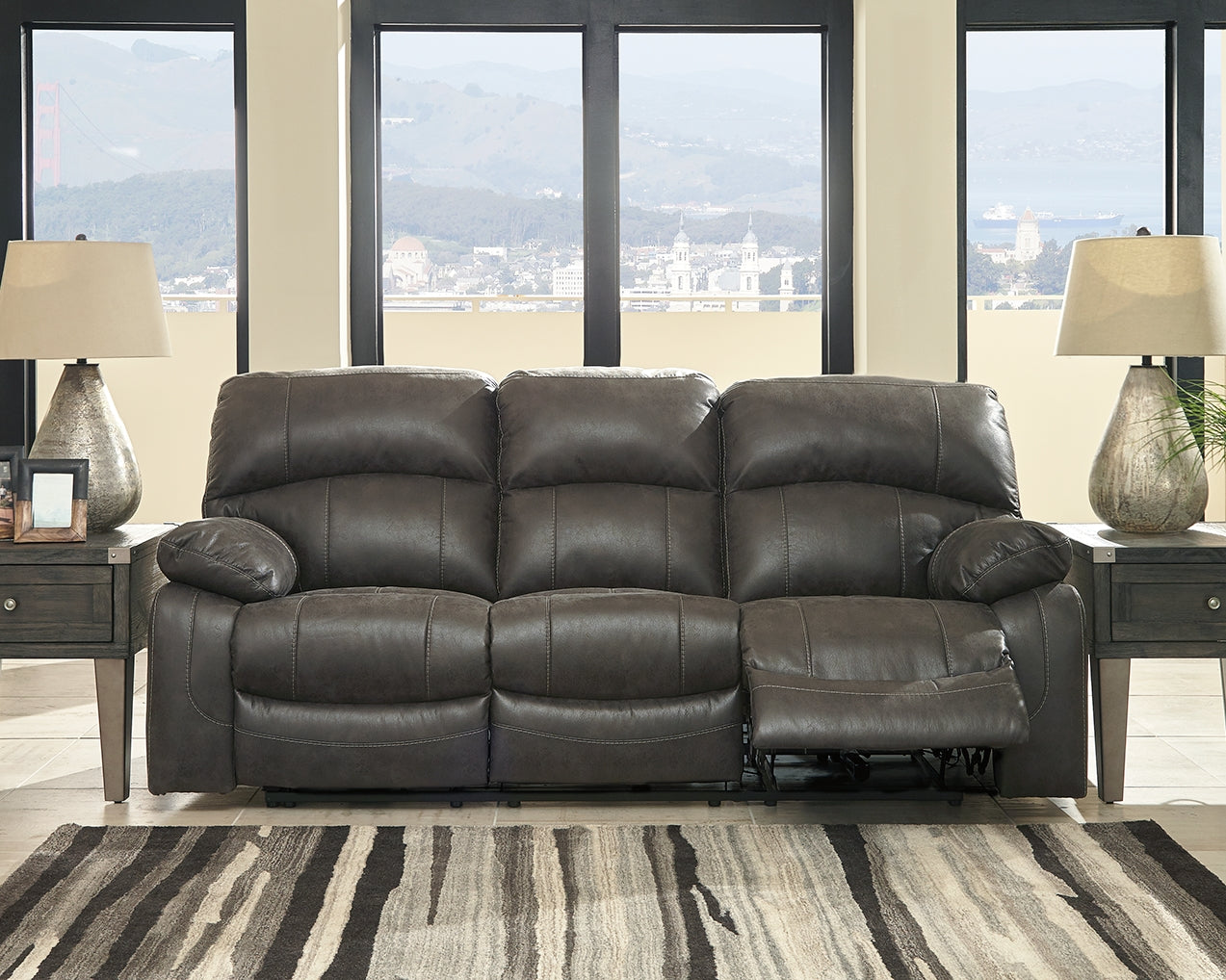 Dunwell Steel Textured Power Reclining Sofa