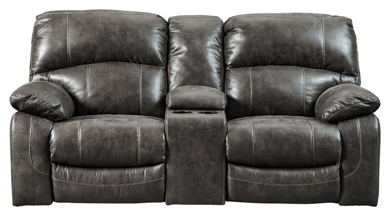 Dunwell Steel Textured Power Reclining Loveseat With Console