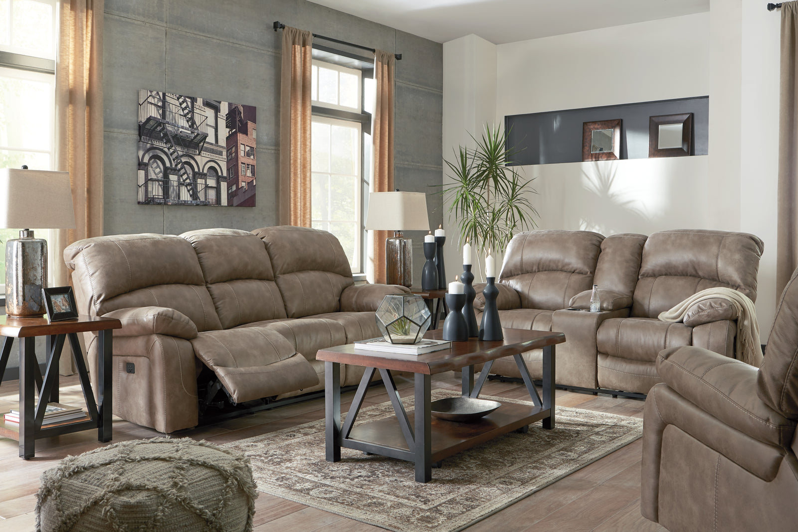 Dunwell Driftwood Sofa Loveseat And Recliner