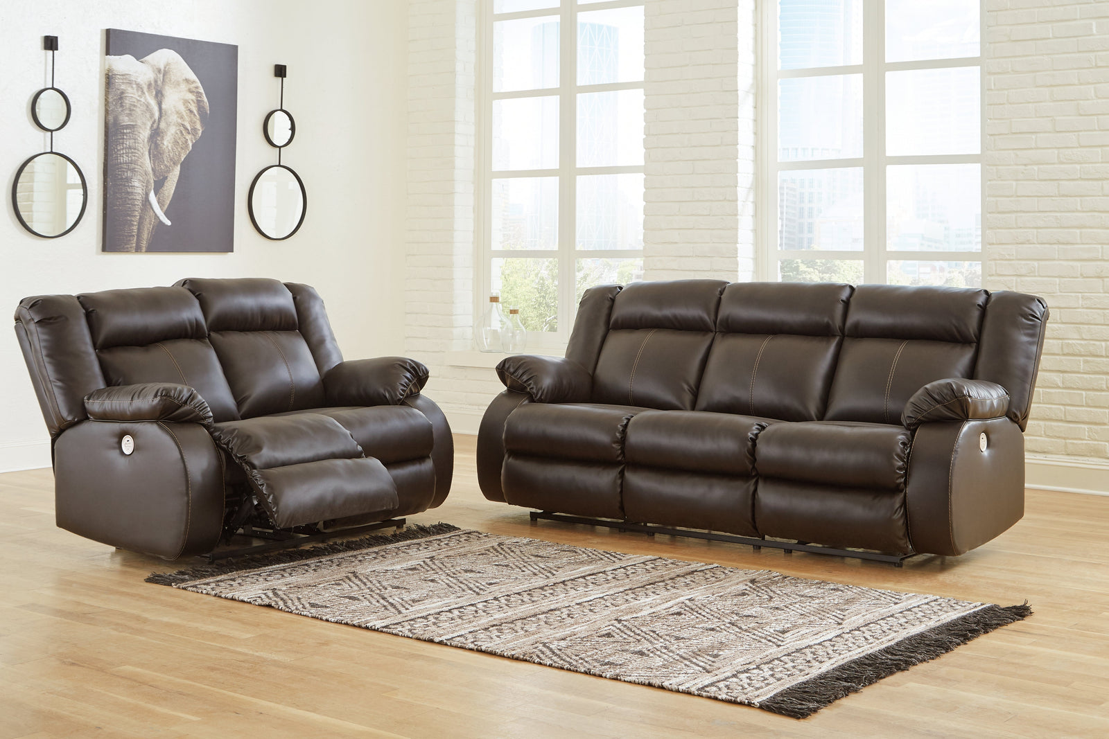 Denoron Chocolate Sofa And Loveseat