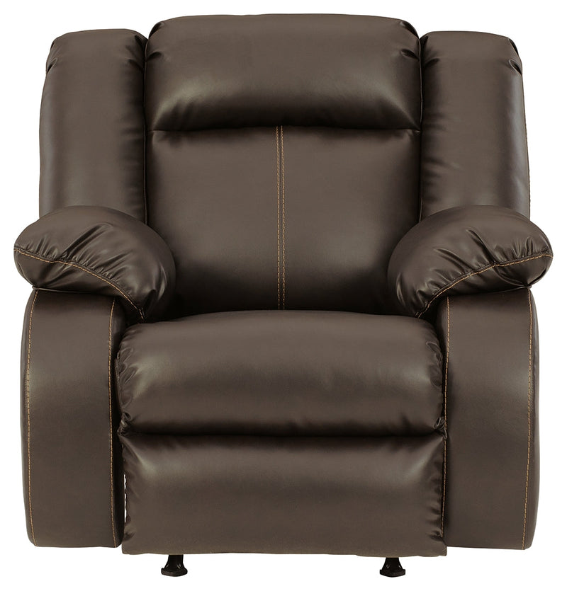 Denoron Chocolate Faux Leather Power Recliner