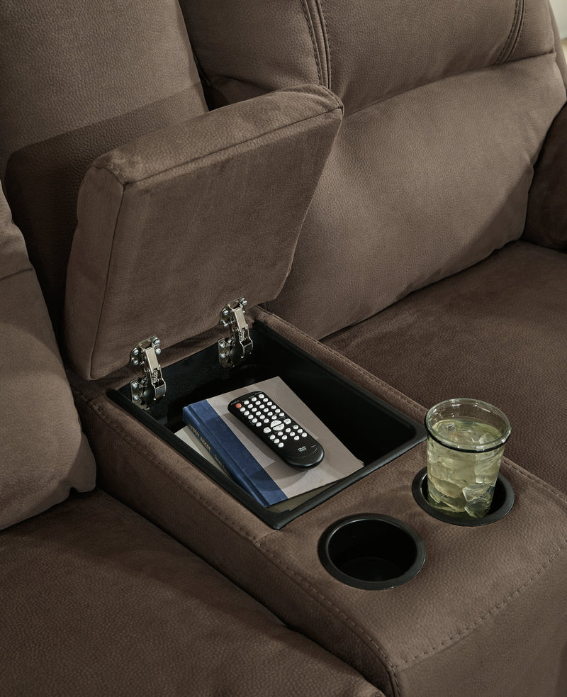 Next-Gen Gaucho Espresso Microfiber Power Reclining Loveseat With Console