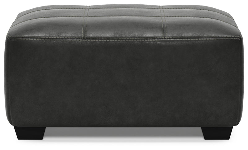 Bilgray Pewter Faux Leather Oversized Accent Ottoman