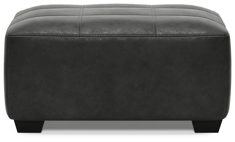 Bilgray Pewter Faux Leather Oversized Accent Ottoman