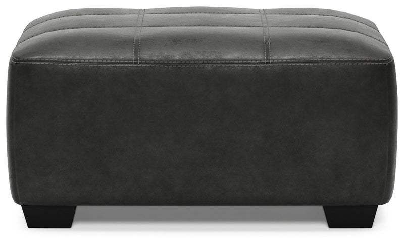 Bilgray Pewter Faux Leather Oversized Accent Ottoman